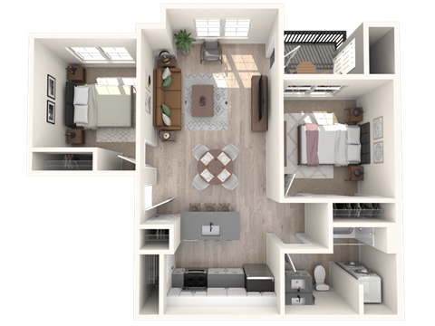 South Ridge Apartments West 2 Bed Floor Plan